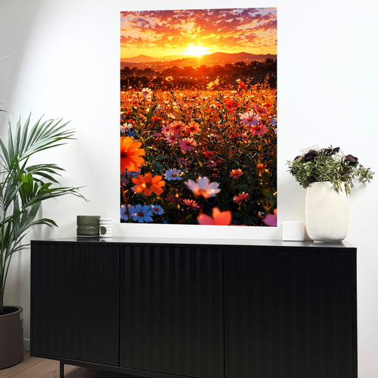 Couché de soleil fleuri