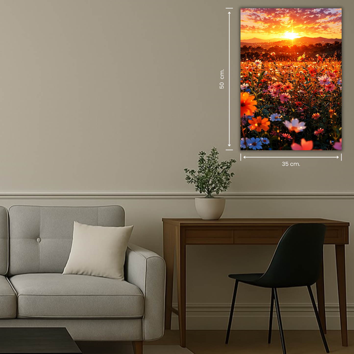 Couché de soleil fleuri