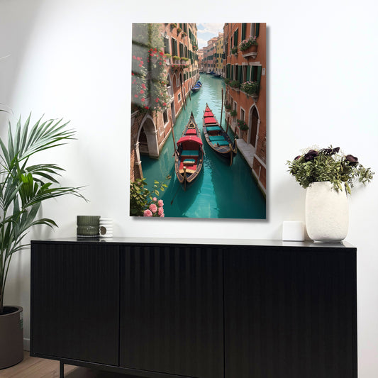 tableau canal vénitien avec gondoles