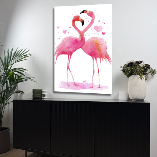 décoration murale flamant rose romantique