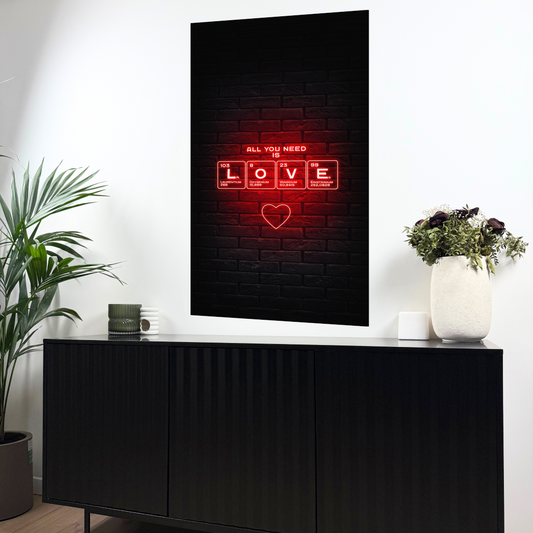 tableau néon love rouge moderne