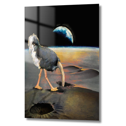 Autruche surréaliste face à la Terre (2024)