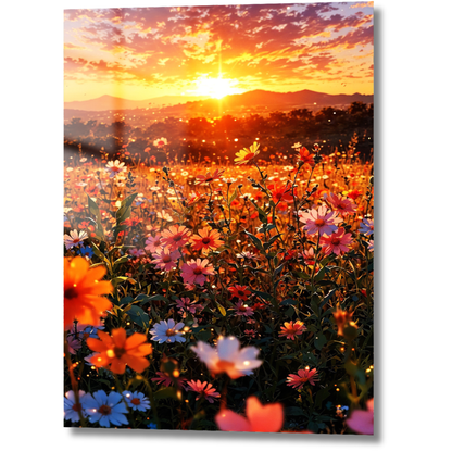 Couché de soleil fleuri