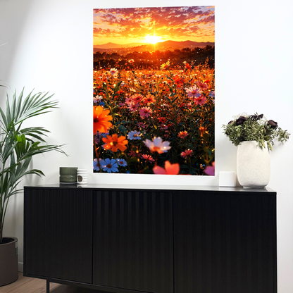 Couché de soleil fleuri