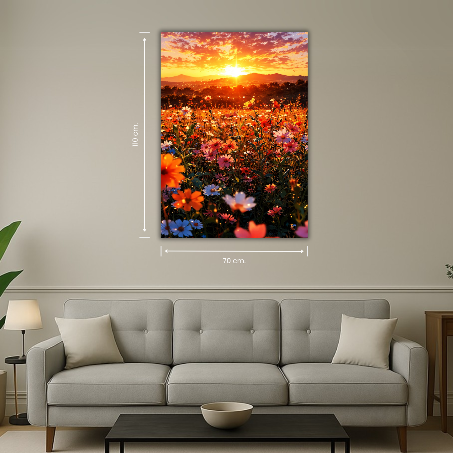 Couché de soleil fleuri