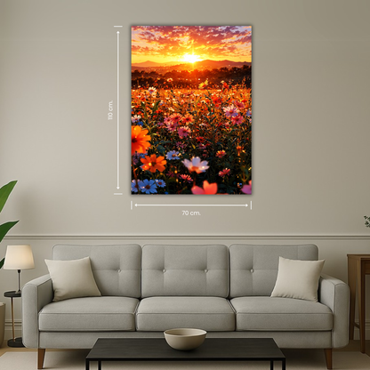 Couché de soleil fleuri