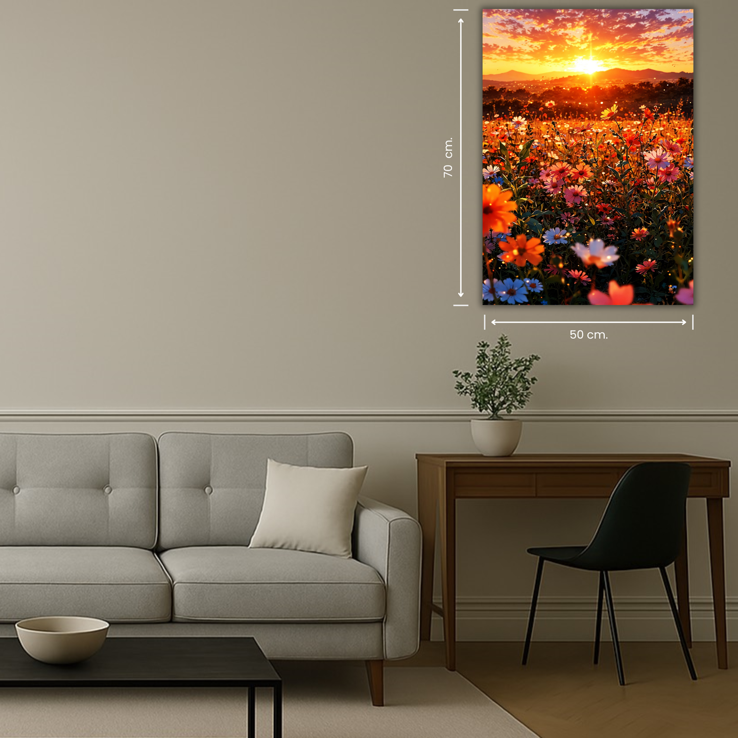 Couché de soleil fleuri