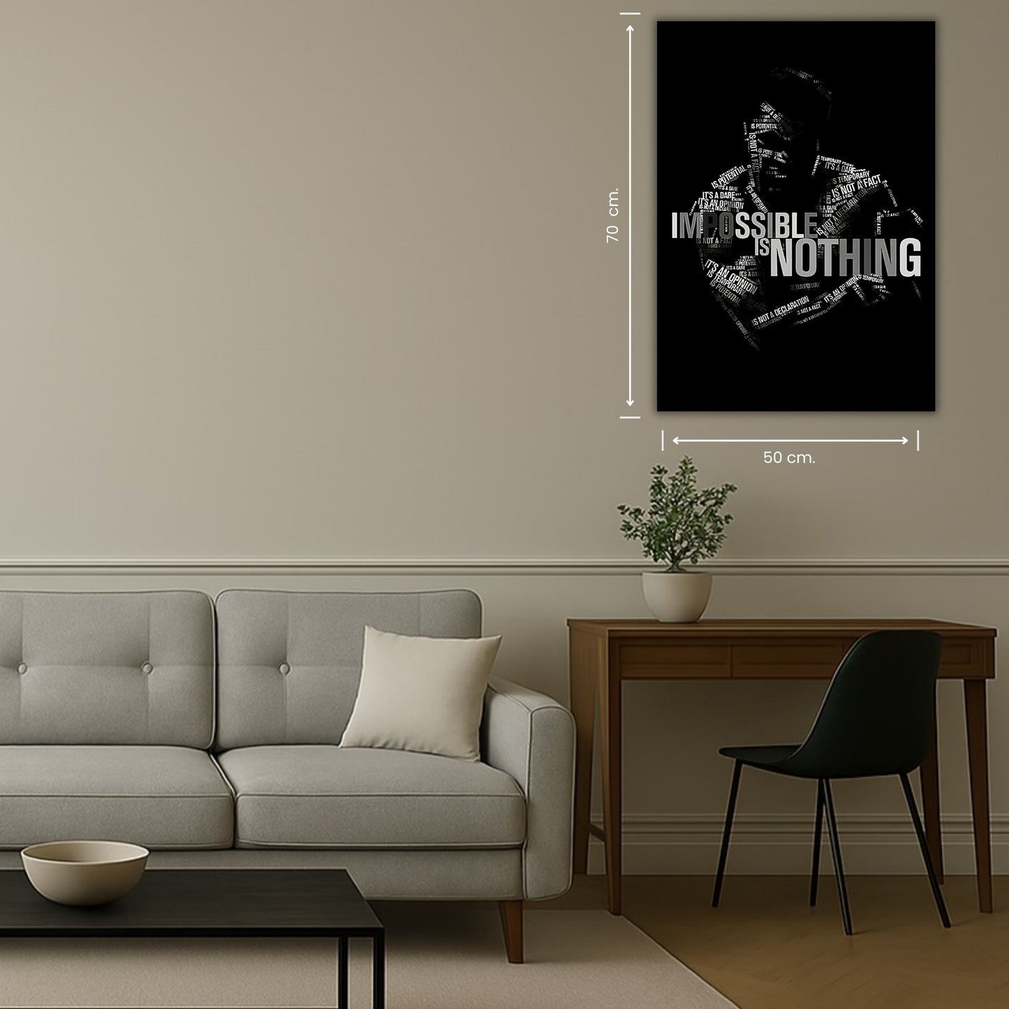 design texte Impossible is Nothing