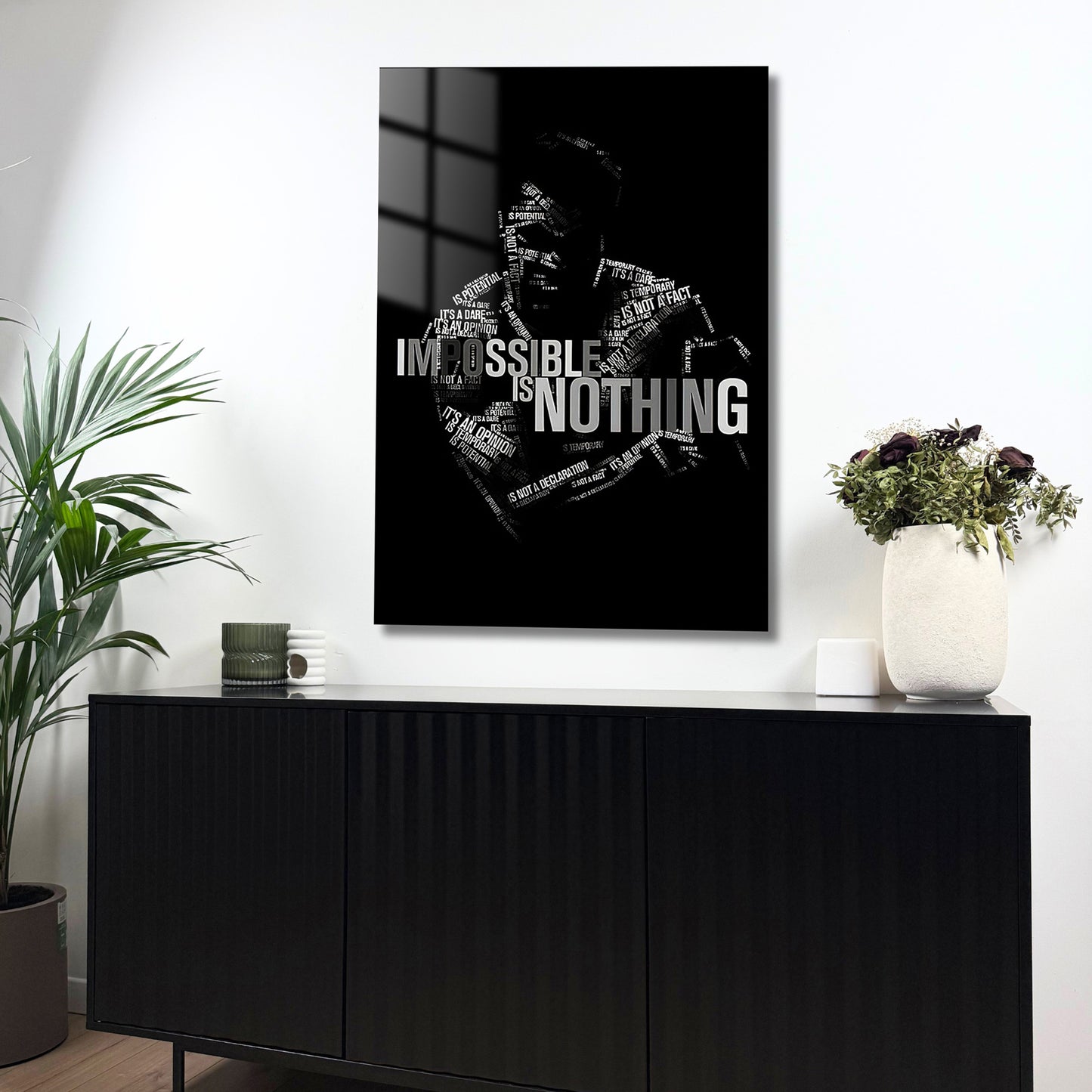 tableau noir et blanc message motivation