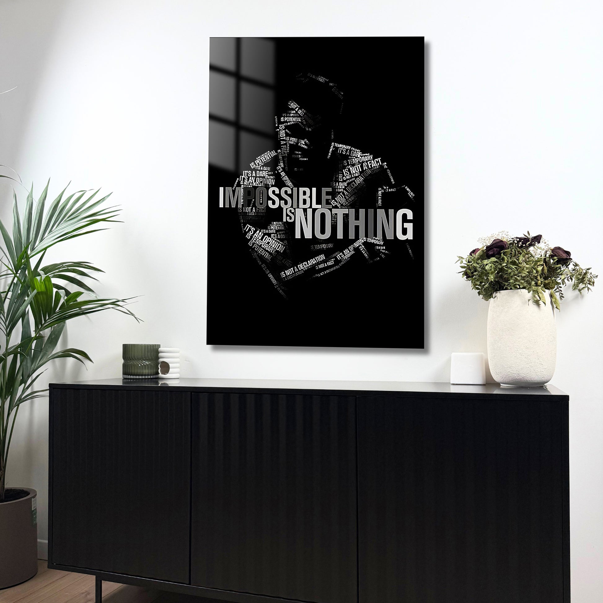 tableau noir et blanc message motivation