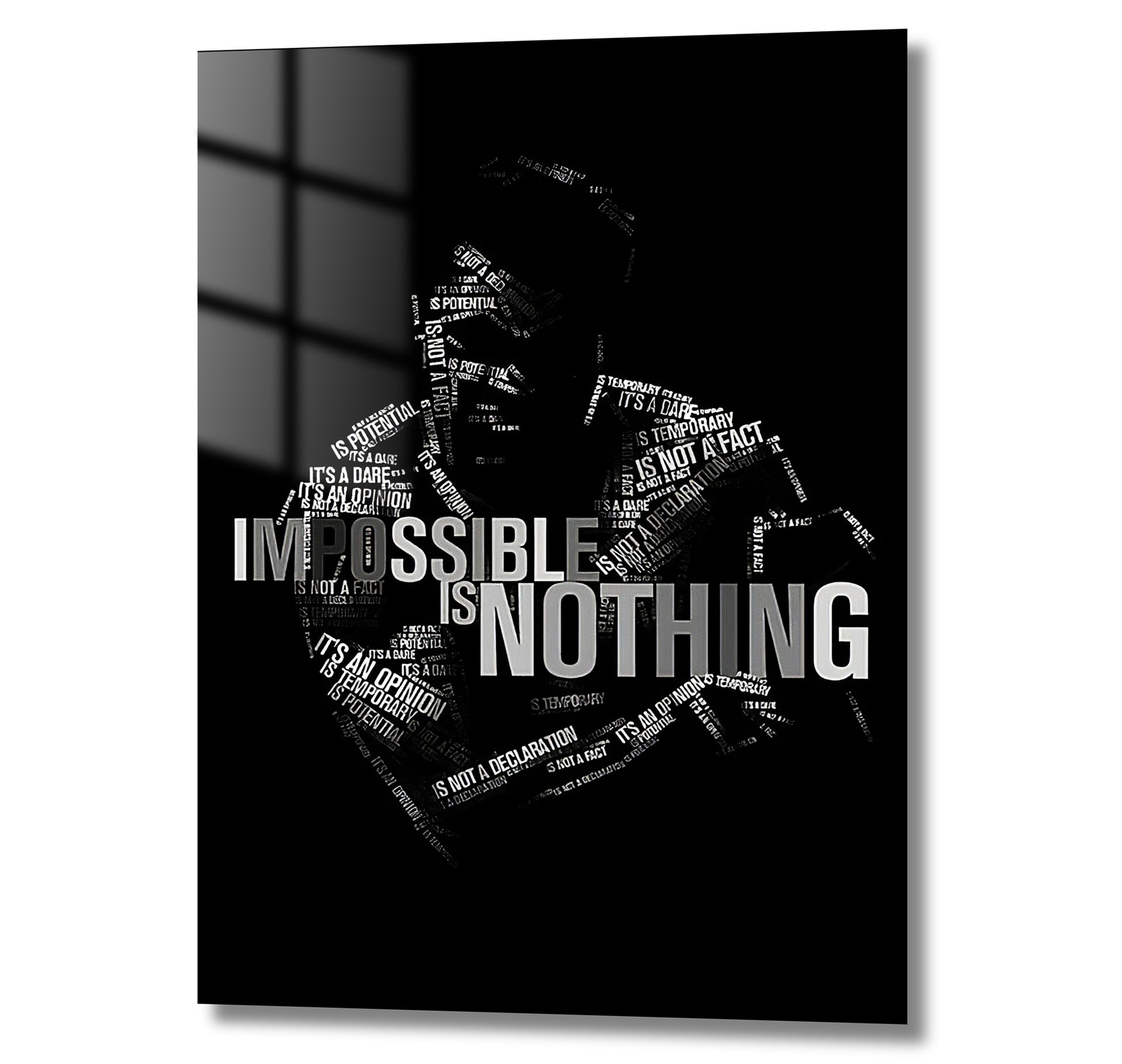 portrait typographique Impossible is Nothing