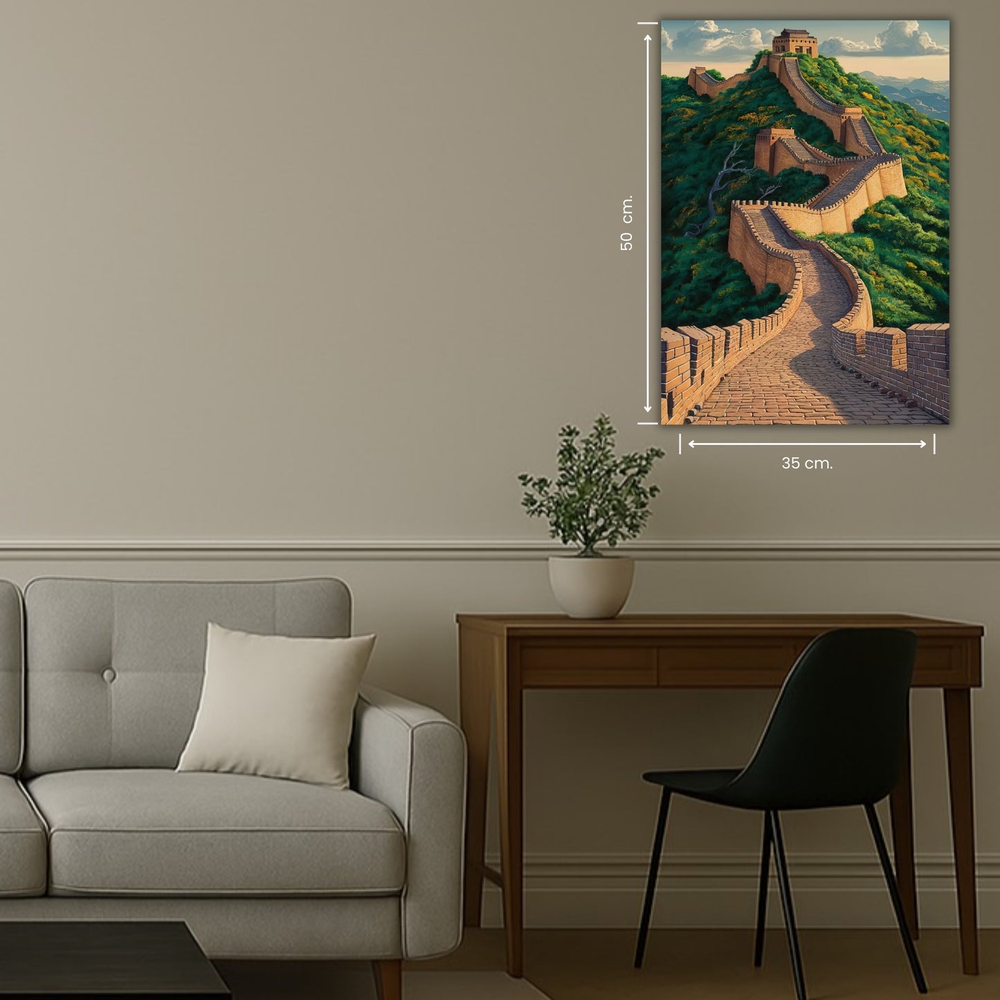 chemin de la grande muraille traversant les sommets verts