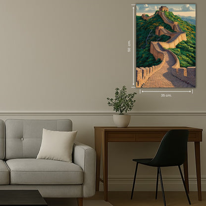 chemin de la grande muraille traversant les sommets verts