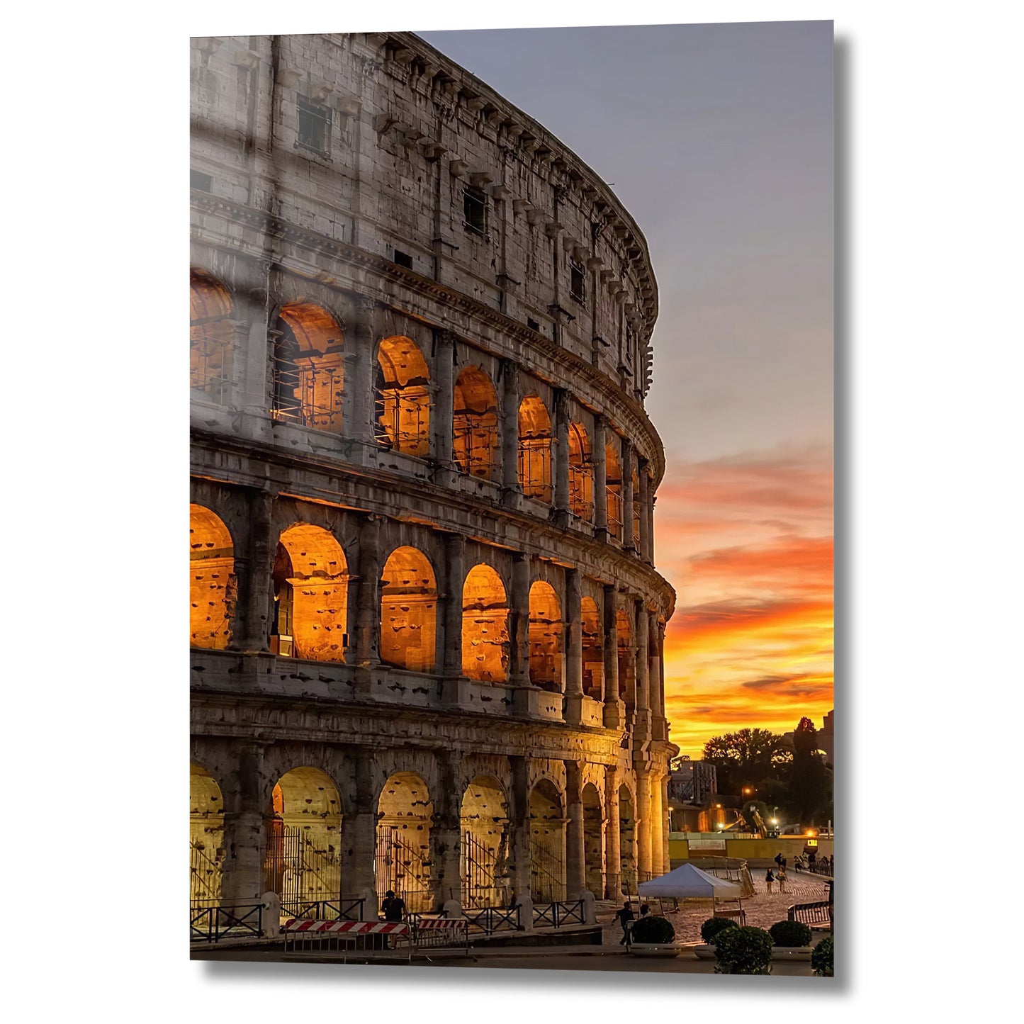 vue du colisée au coucher du soleil