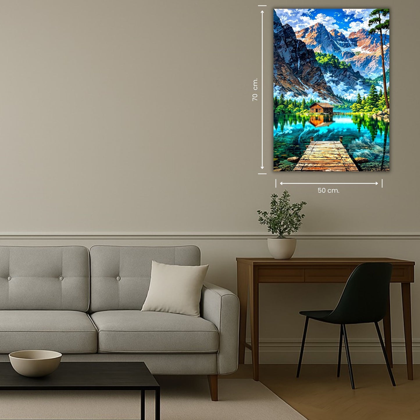 chalet au bord d’un lac entouré de montagnes