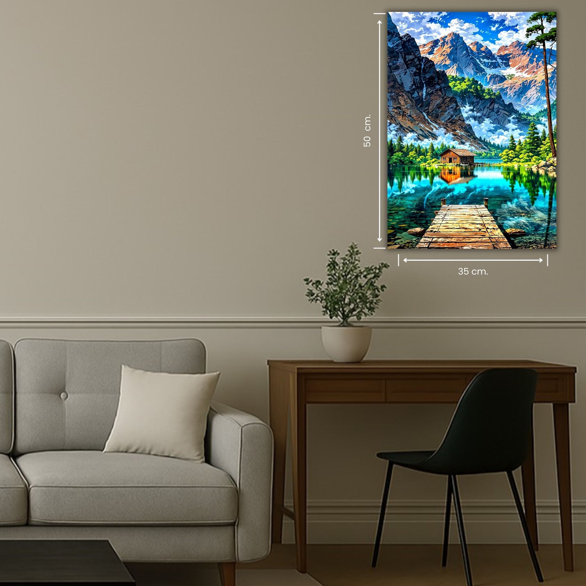 ponton en premier plan devant un lac de montagne