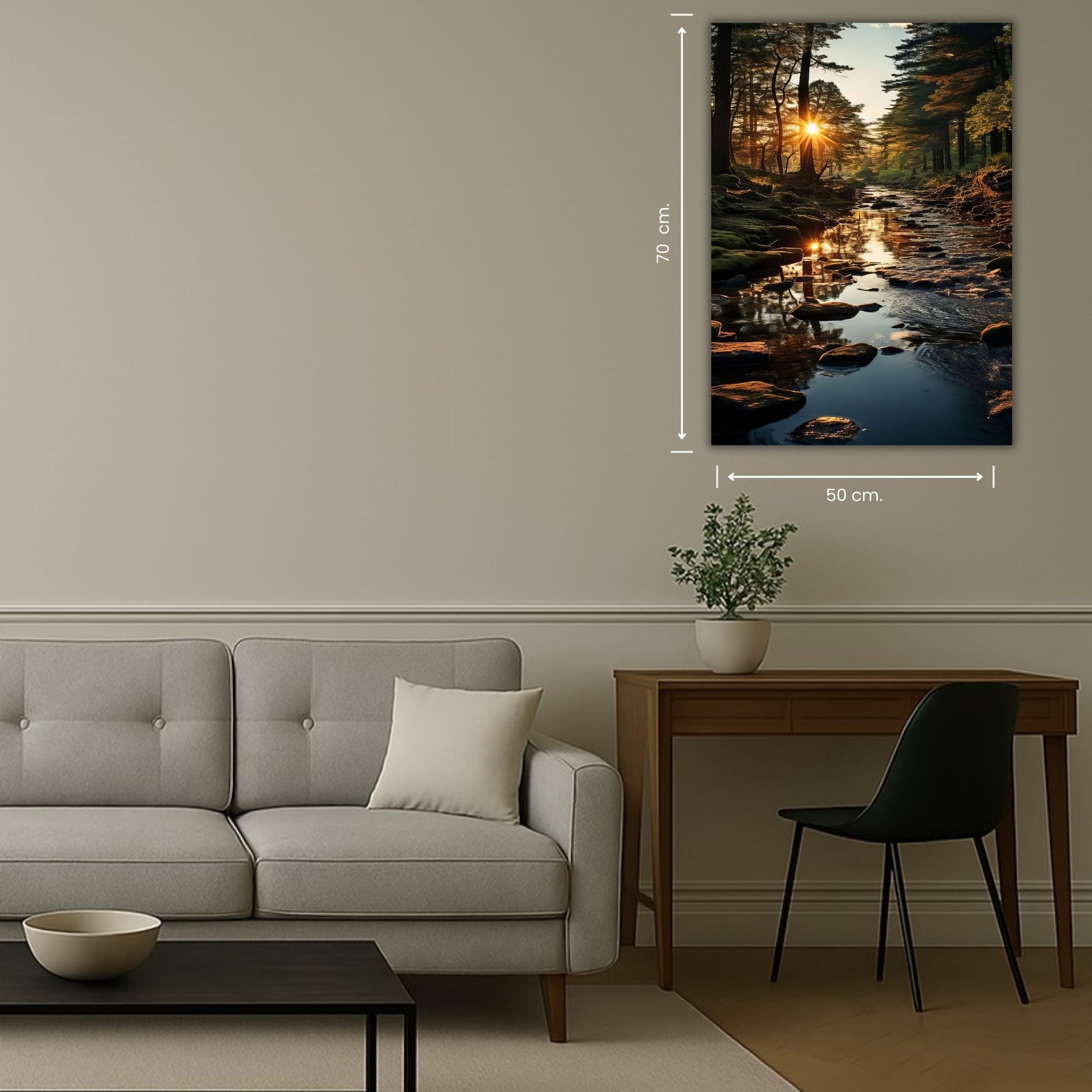 rochers dans une rivière en forêt au lever du soleil