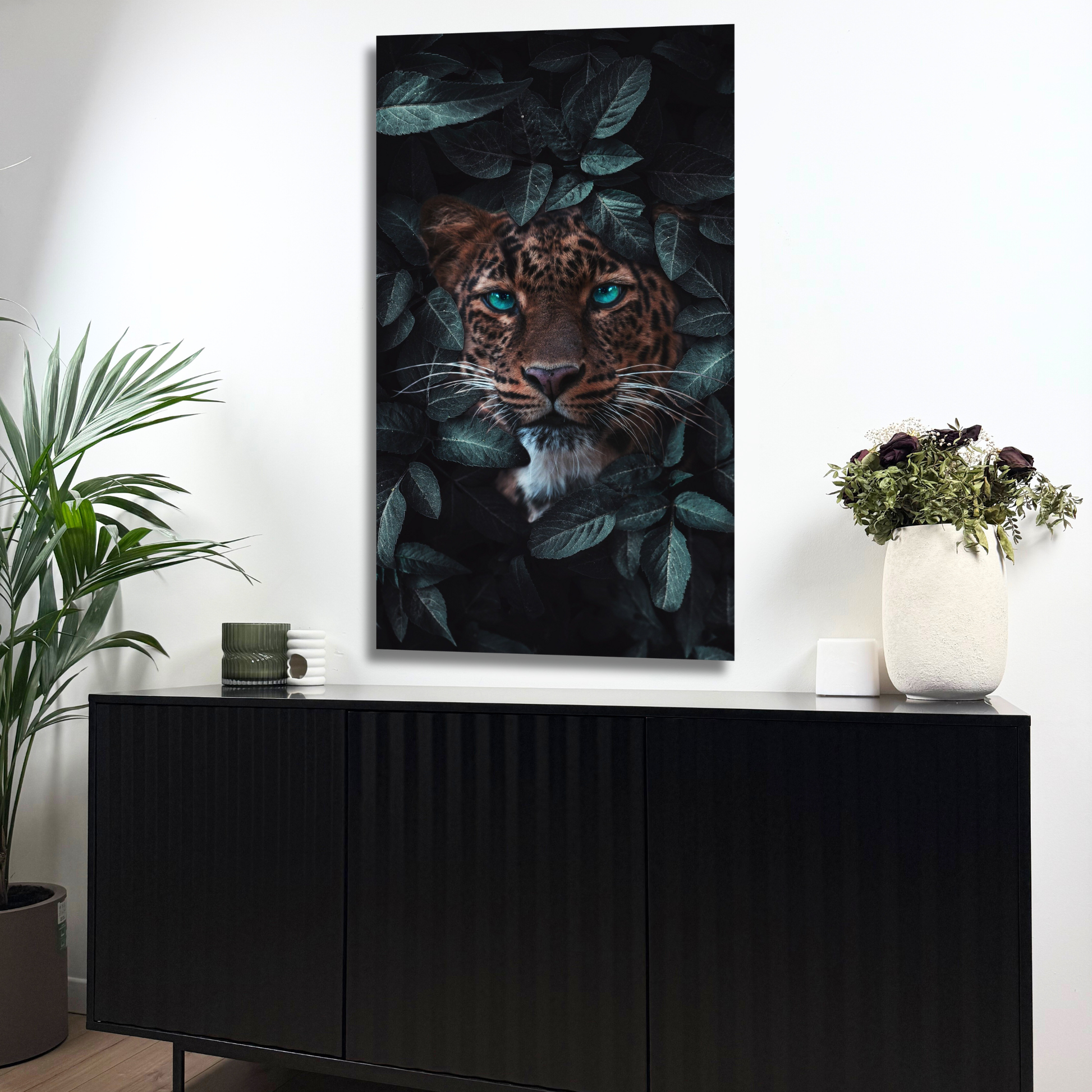 art mural représentant un regard animal intense