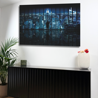 paysage urbain nocturne ambiance bleue