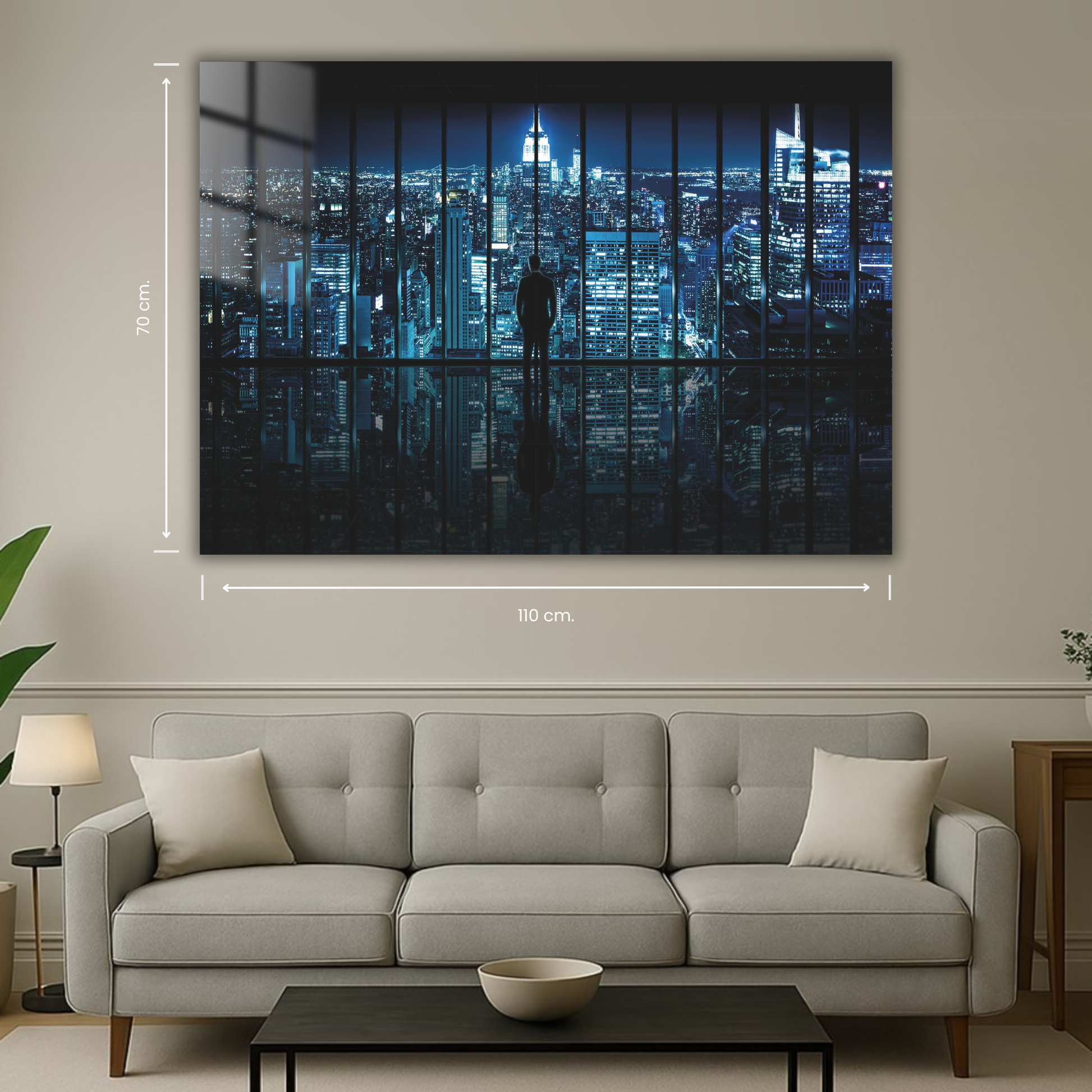 grande baie vitrée donnant sur skyline