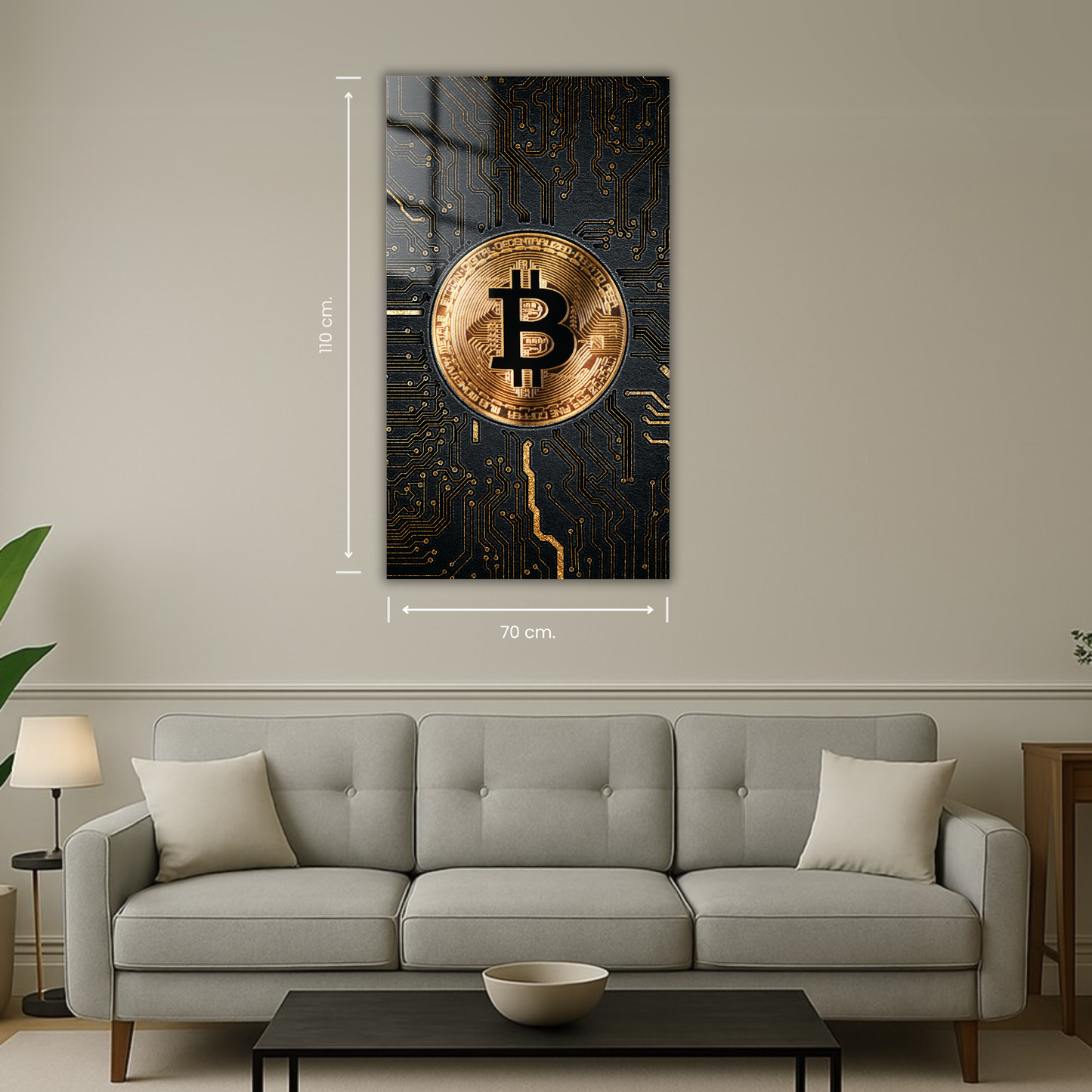 décoration murale bitcoin moderne