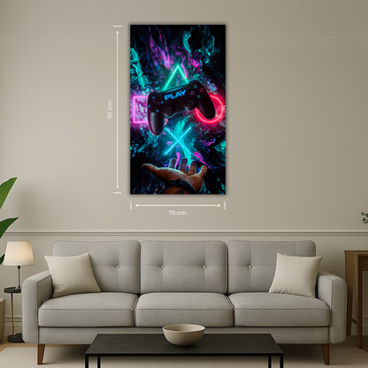 décoration murale joystick neon