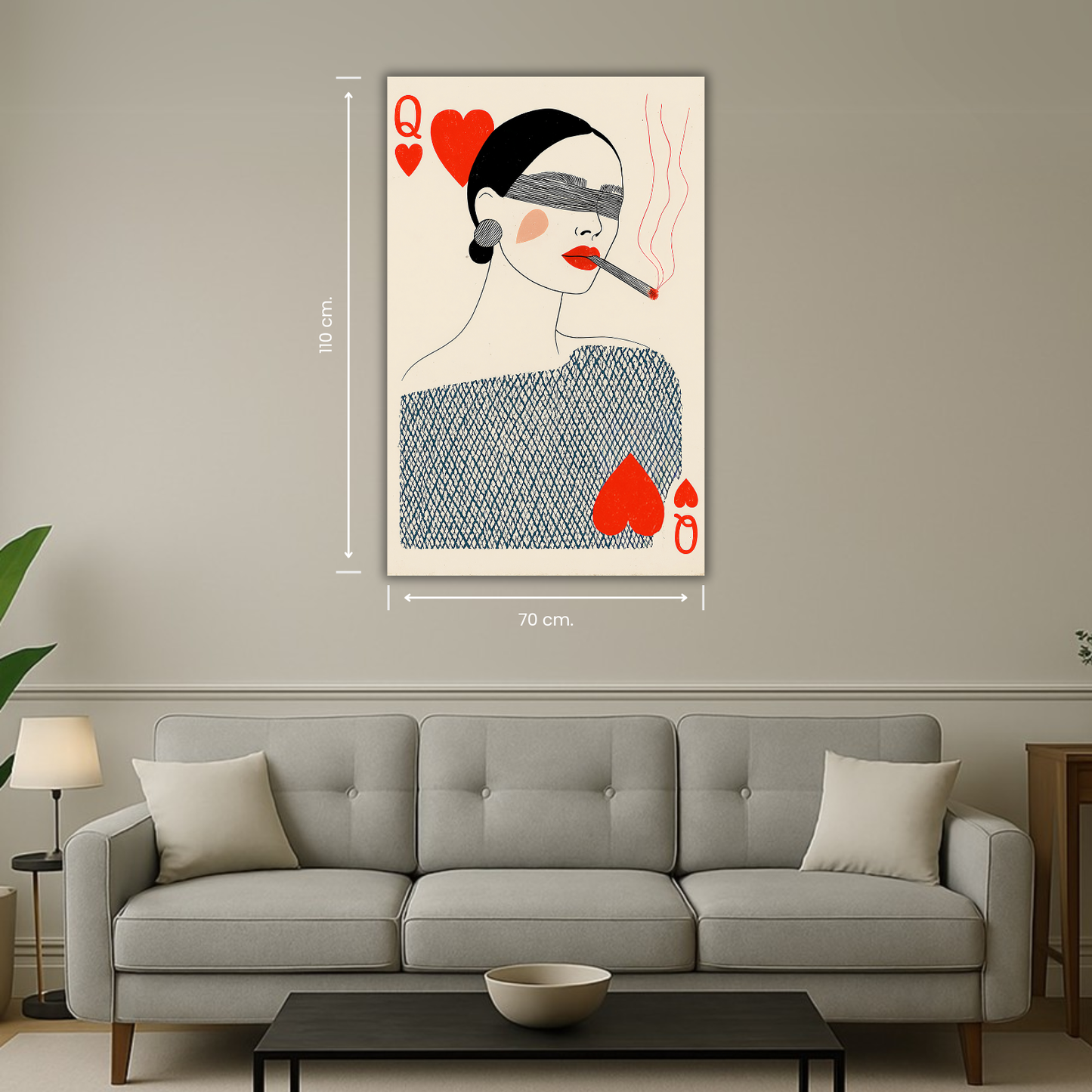 tableau reine de cœur moderne