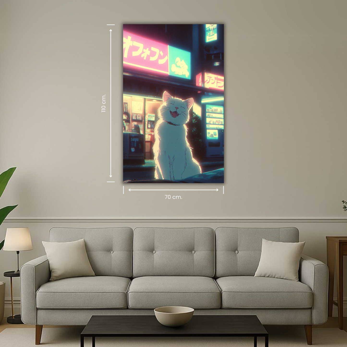 décoration murale chat lumineux