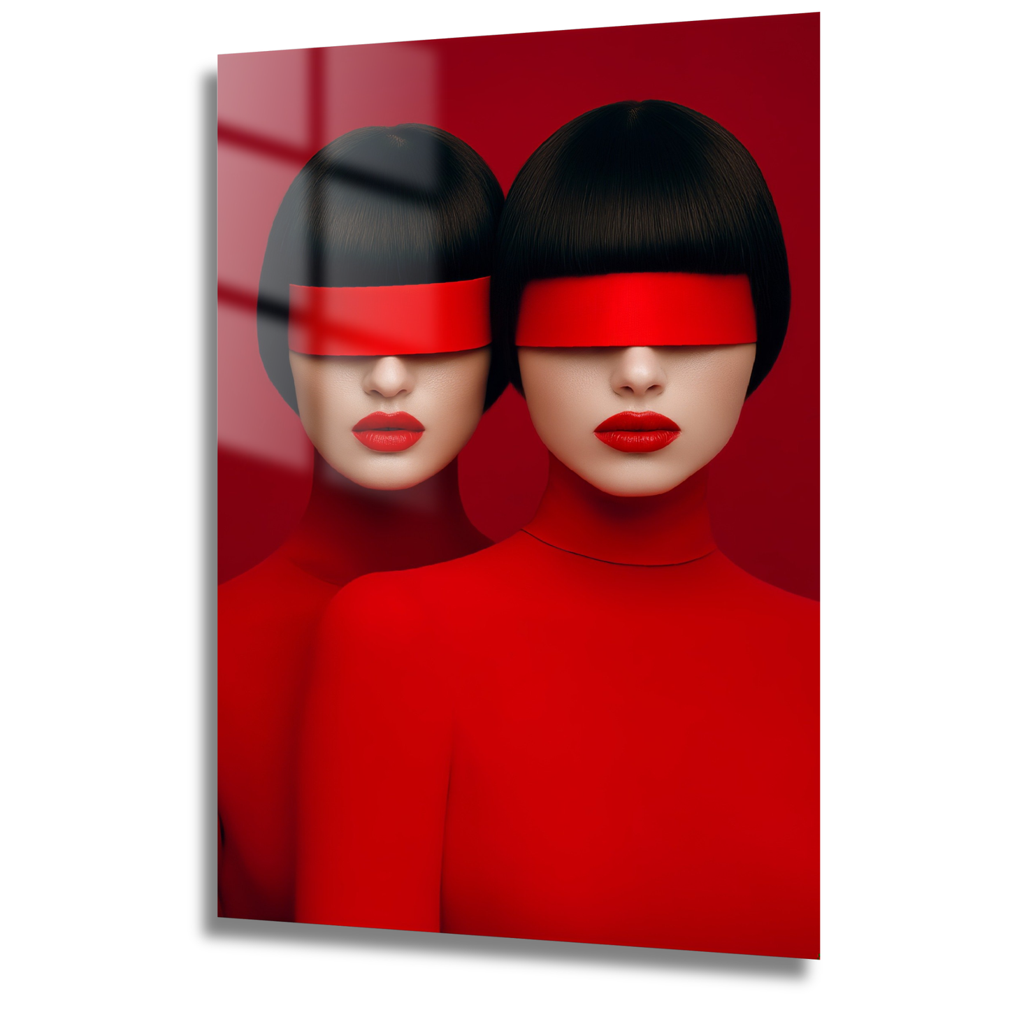 tableau jumelles rouges modernes