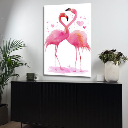 décoration murale flamant rose romantique