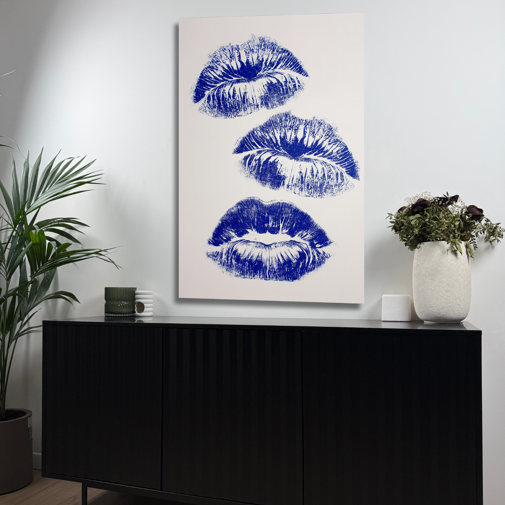 décoration murale empreintes de lèvres