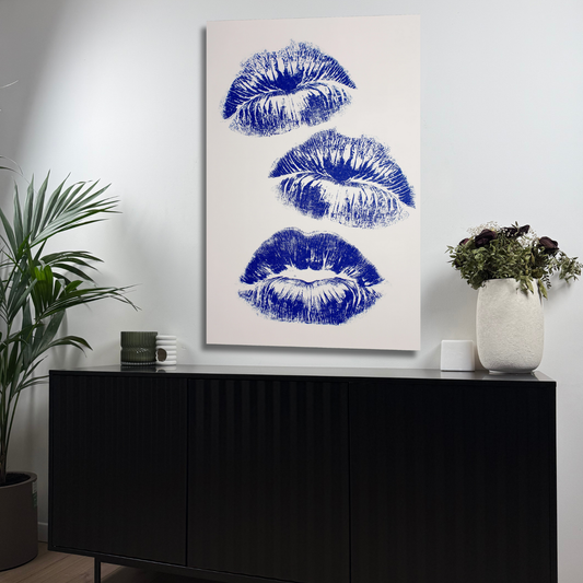 décoration murale empreintes de lèvres