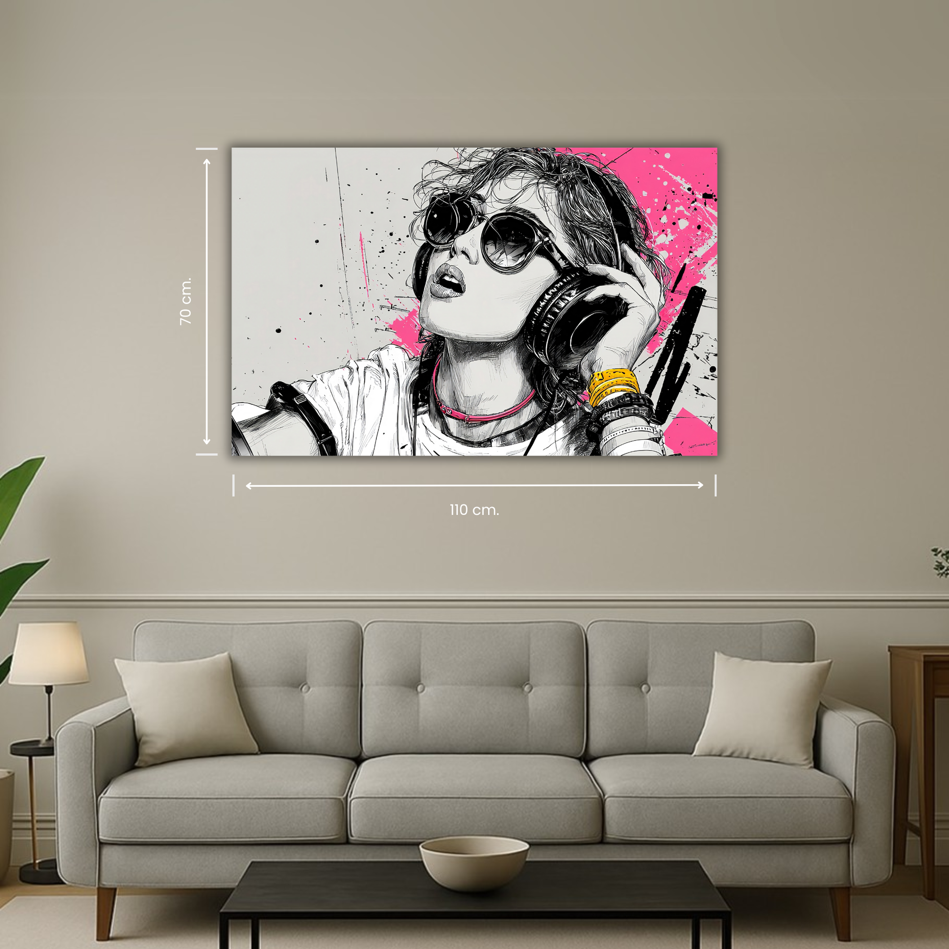 art mural moderne casque audio