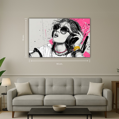 art mural moderne casque audio