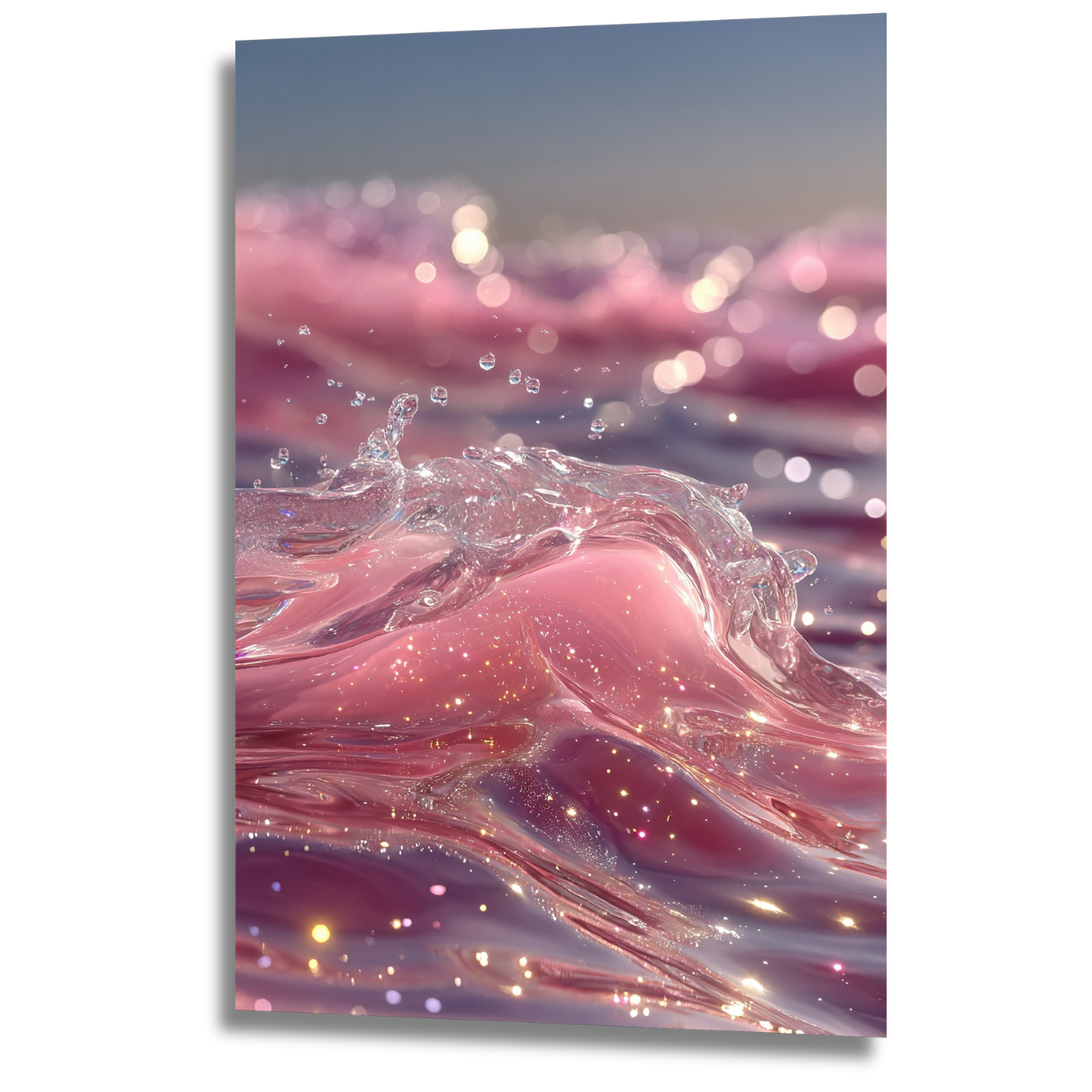 tableau vague rose abstraite