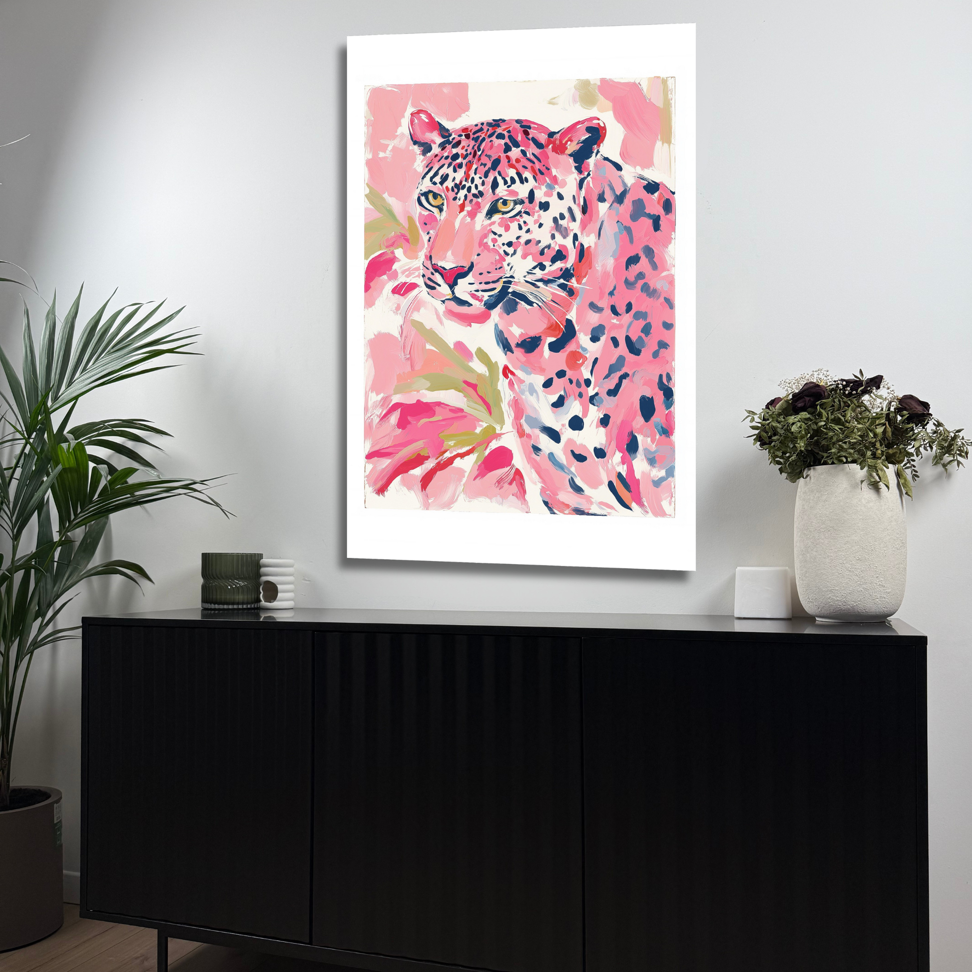 décoration murale léopard artistique