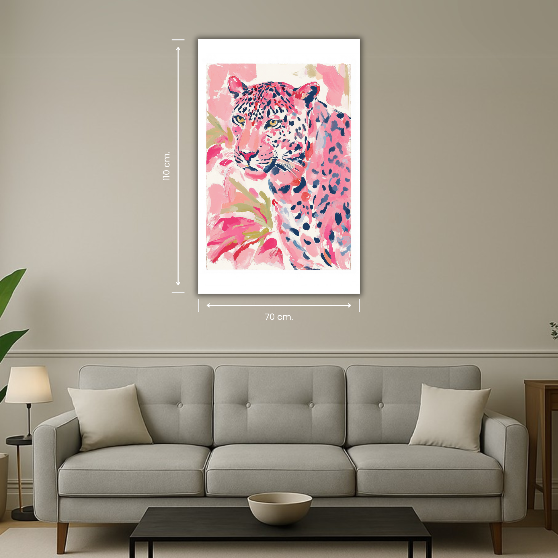 peinture murale animalier rose