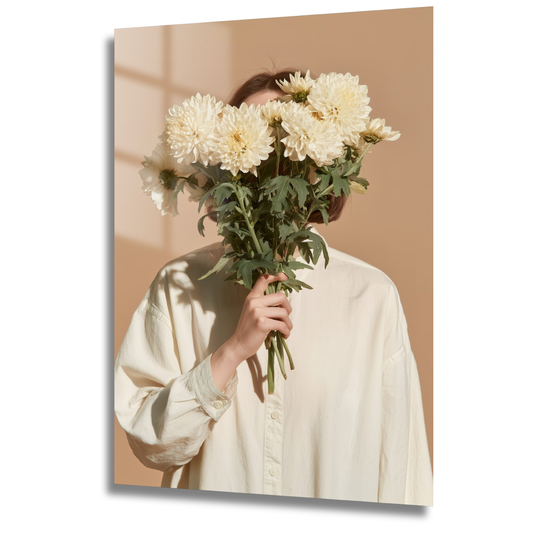 tableau portrait floral moderne