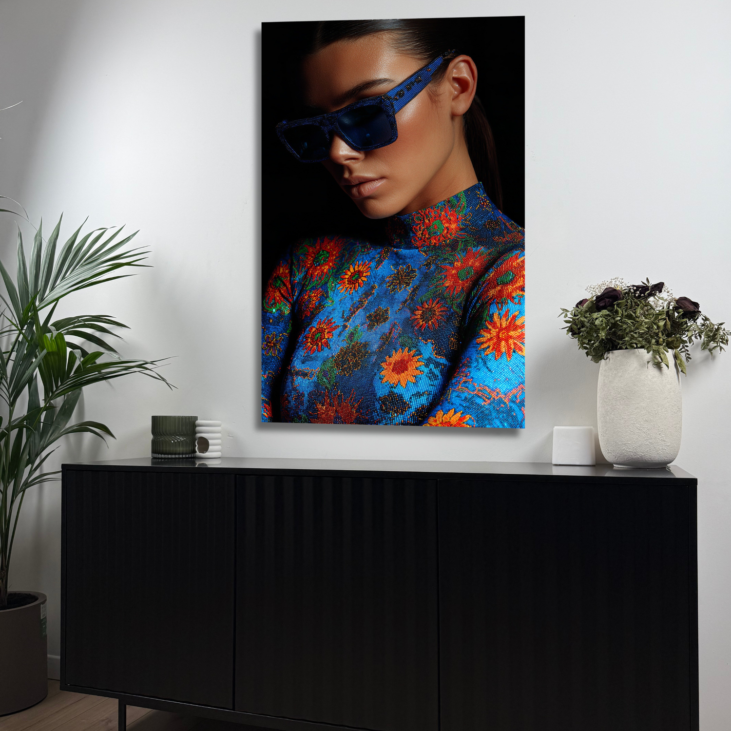 décoration murale portrait fashion verre trempé