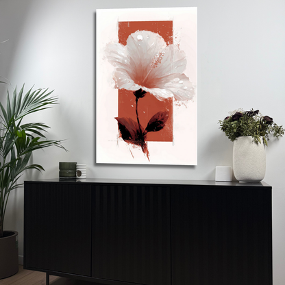 décoration murale fleur design en verre trempé