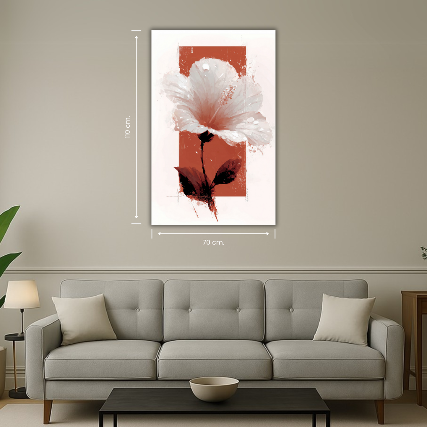 art mural floral contemporain