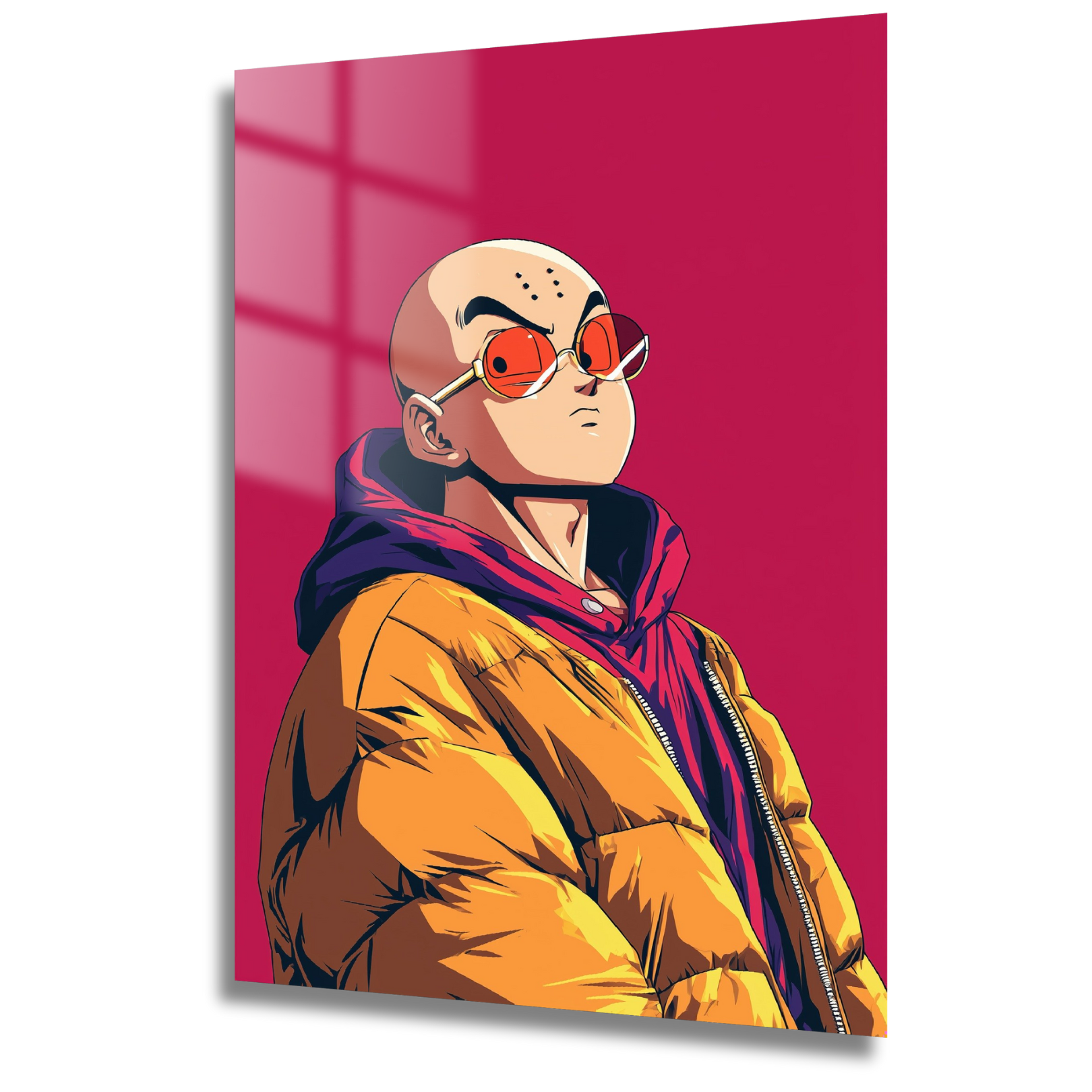 tableau krillin aura en verre trempé