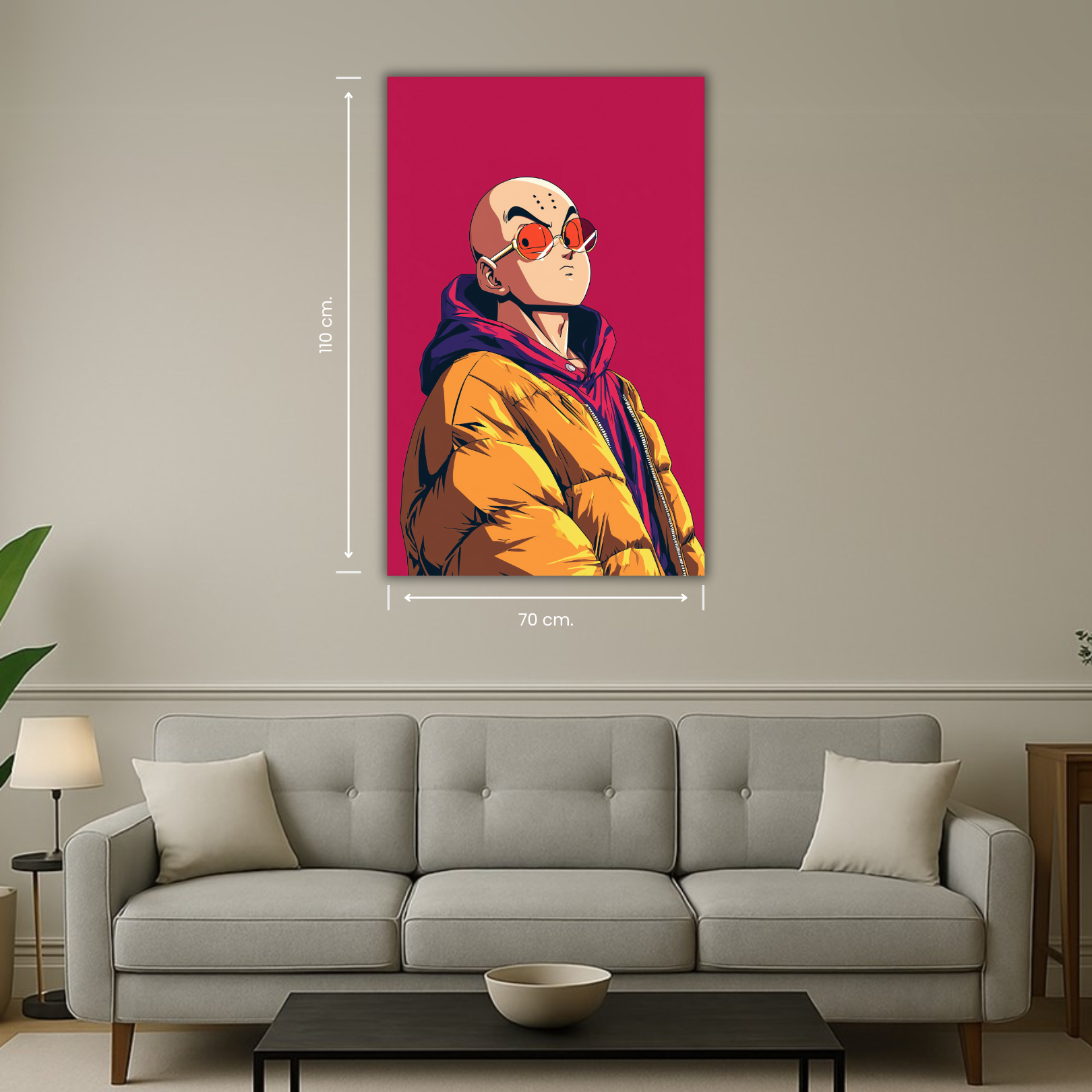 art mural dragon ball krillin moderne
