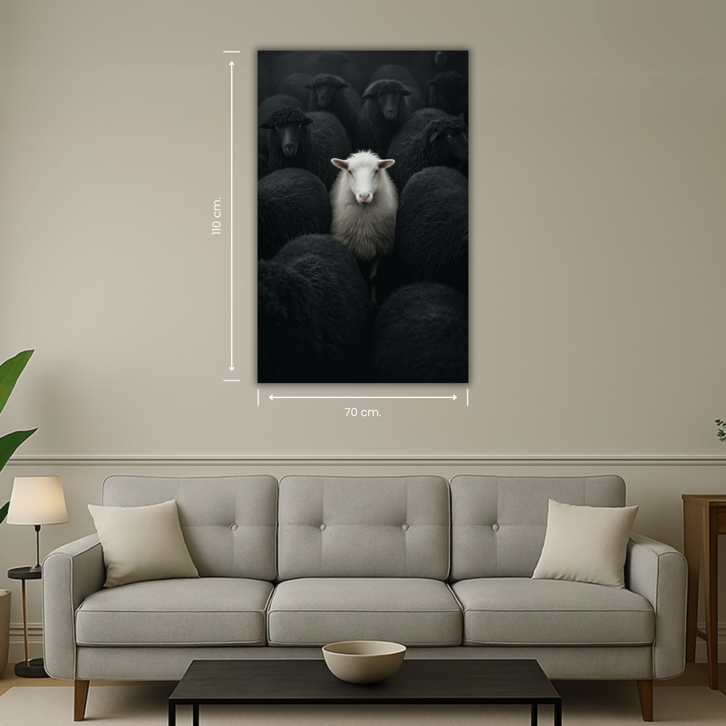 mouton isolé noir et blanc