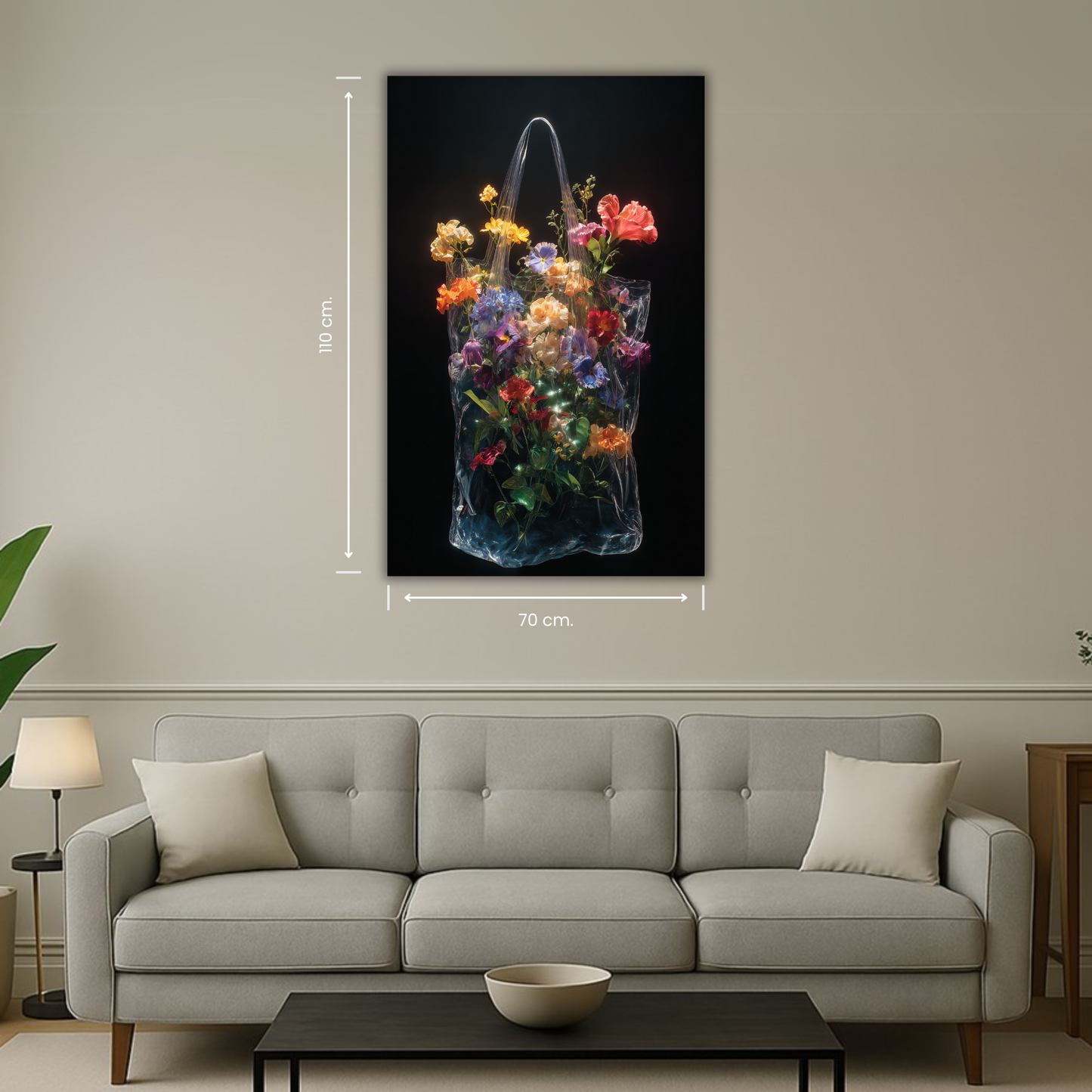 art mural floral moderne design coloré
