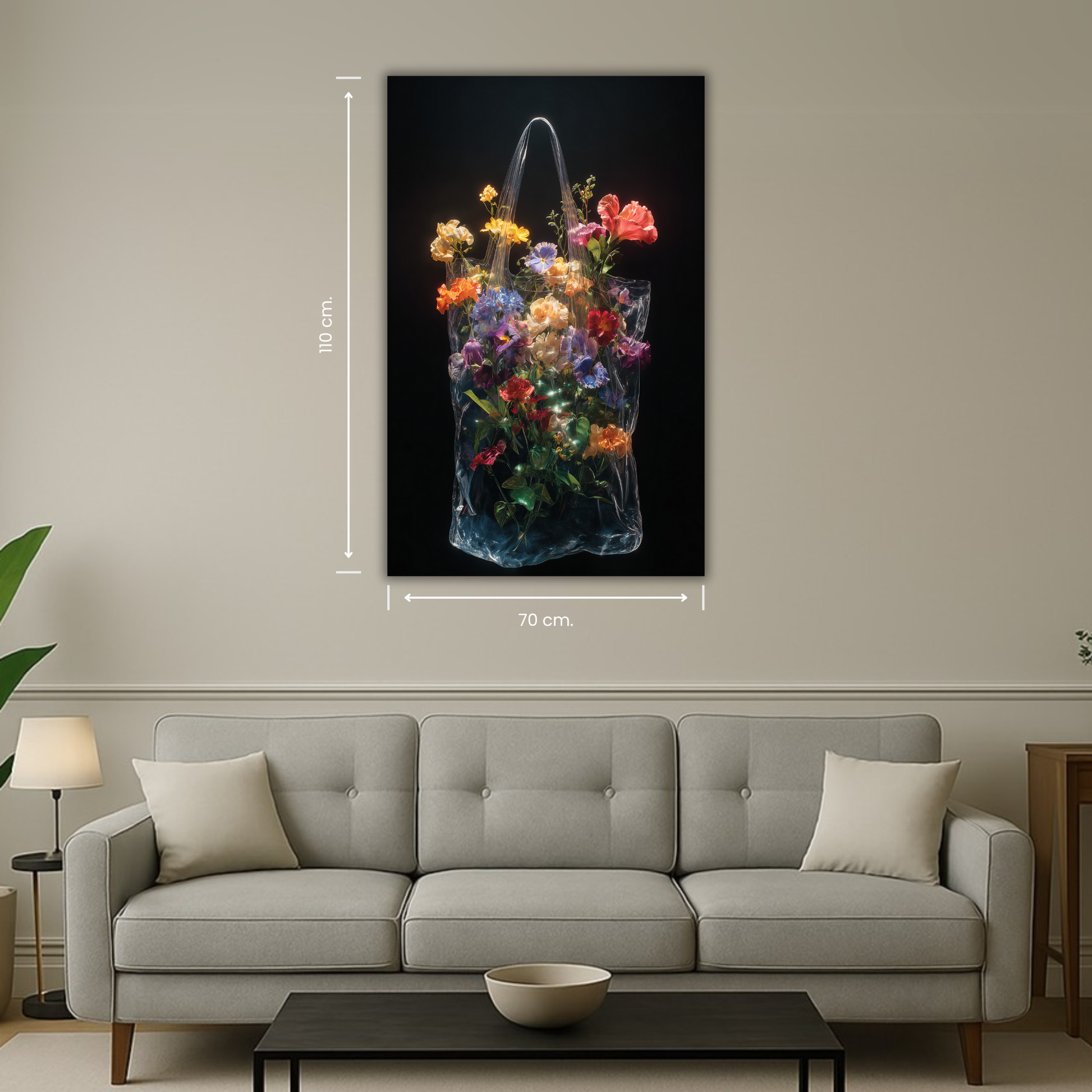 art mural floral moderne design coloré
