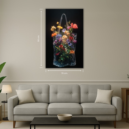 art mural floral moderne design coloré
