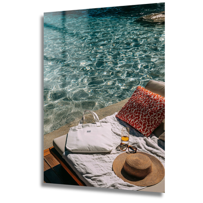 tableau piscine été ambiance détente
