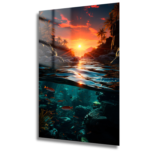 tableau paysage sunset