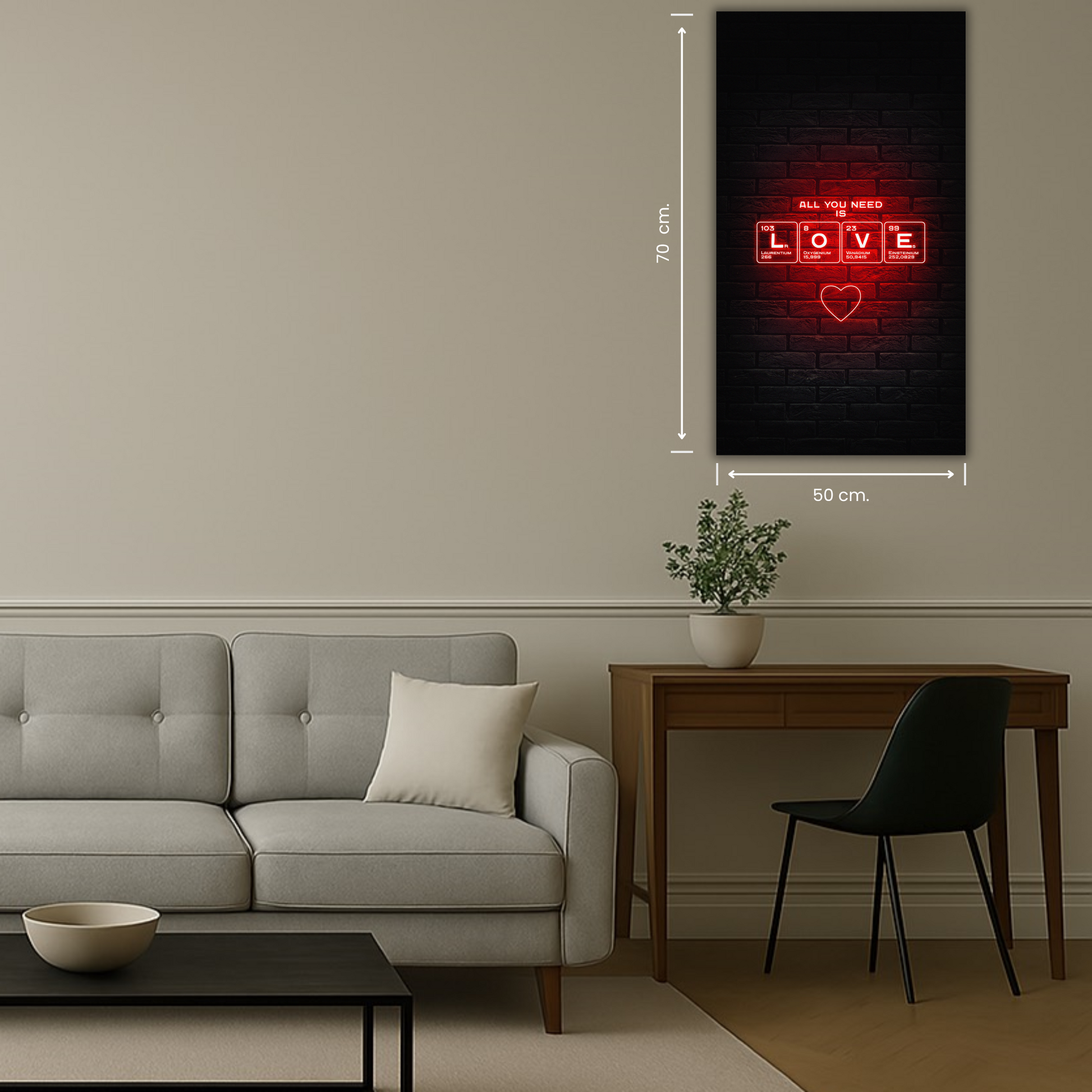 design néon urbain love rouge